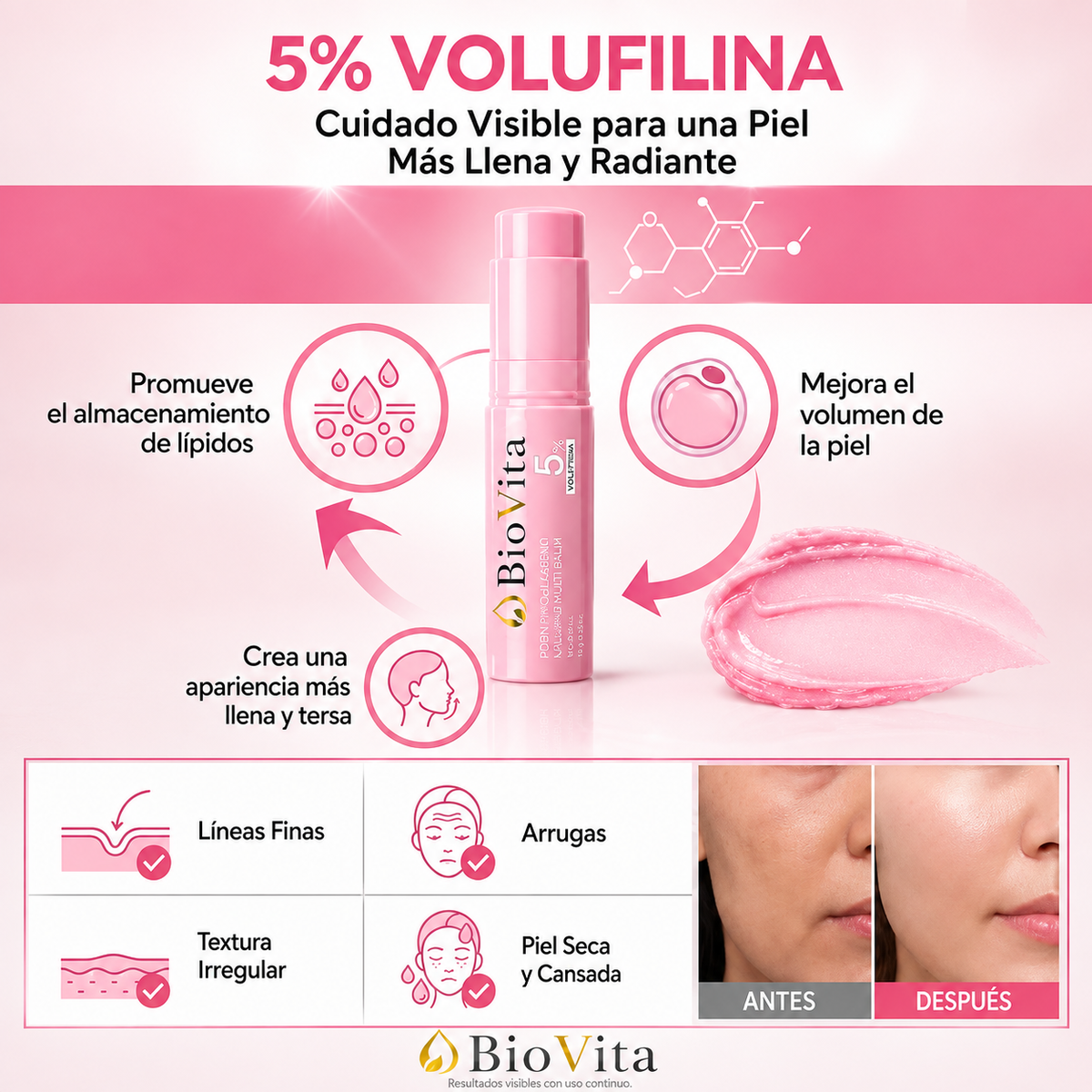 BioVita | Bálsamo Facial Voluminizador con Bio-Colágeno